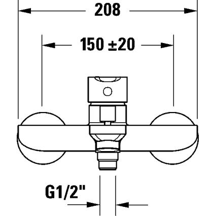 Duravit DC5230001010 - Μπαταρία μπανιέρας D-CODE σε γυαλιστερό χρώμιο
