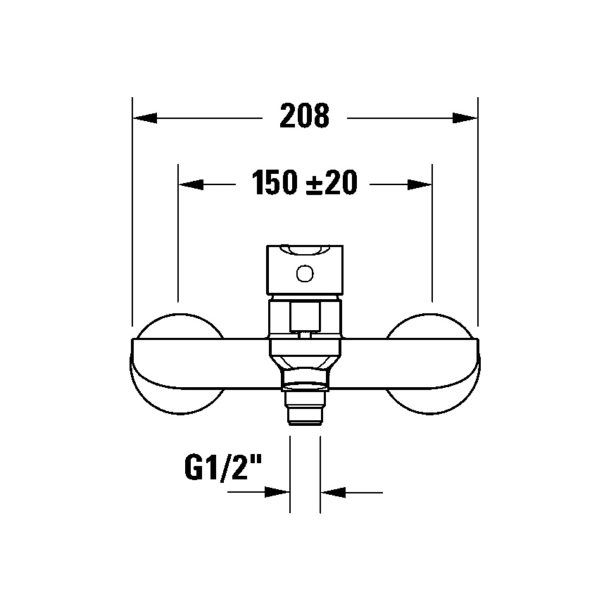 Duravit DC5230001046 - Μίκτης μπανιέρας D-CODE σε ματ μαύρο