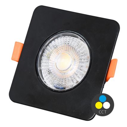 LED Dimmable χωνευτό φωτιστικό KENT LED/3/5/7W/230V3000/4000/6000K 9x9 cm μαύρο