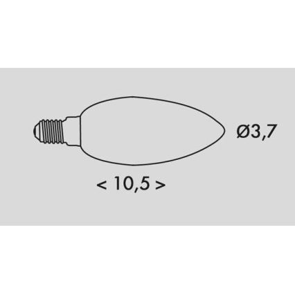 Λαμπτήρας LED RETRO C37 E14/2W/230V 3000K 320lm