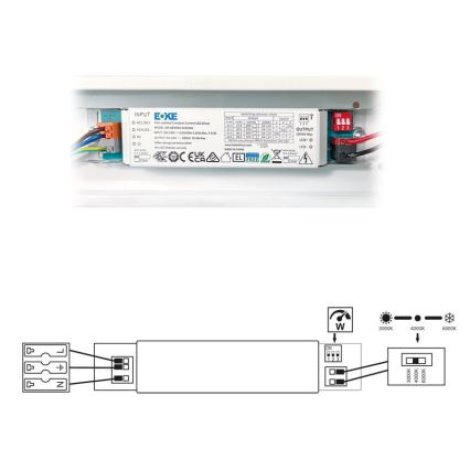 LED Φωτιστικό φθορίου VELO LED/36/48/60W/230V 3000/4000/6000K 150 cm λευκό