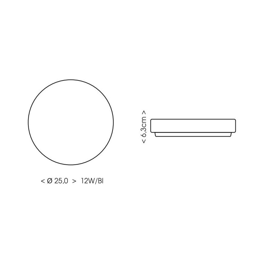 Φωτιστικό οροφής μπάνιου LED LIRA LED/12W/230V 4000K διάμετρος 25 cm IP44 λευκό