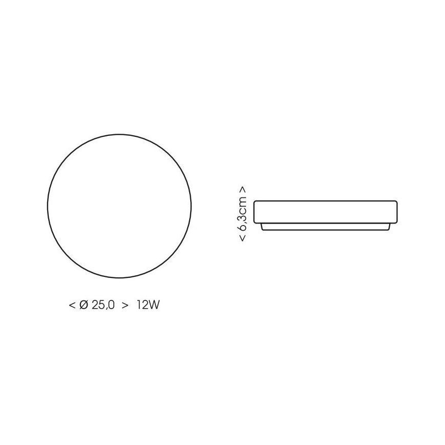 Φωτιστικό οροφής μπάνιου LED LIRA LED/12W/230V 4000K διάμετρος 25 cm IP44 μαύρο