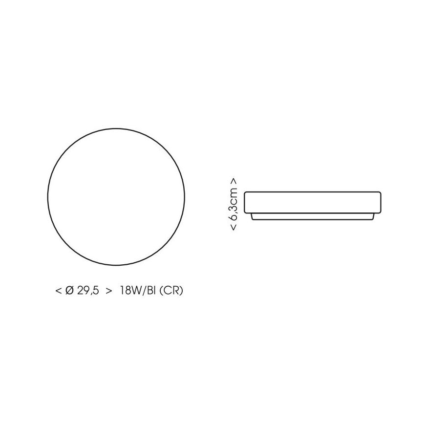 Φωτιστικό οροφής μπάνιου LED LIRA LED/18W/230V 4000K διάμετρος 29,5 cm IP44 μαύρο