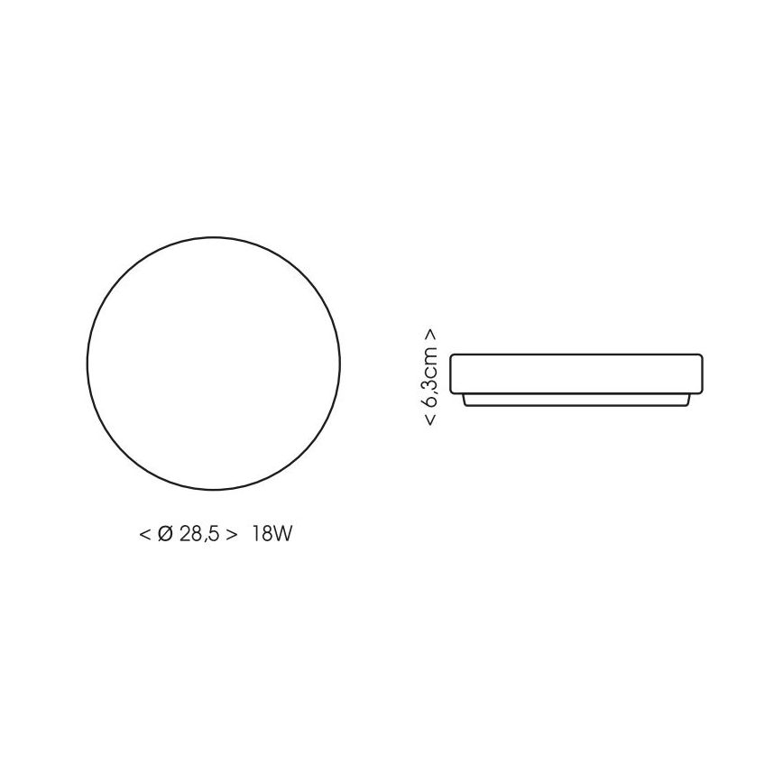 Φωτιστικό οροφής μπάνιου LED LIRA LED/18W/230V 4000K διάμετρος 28,5 cm IP44