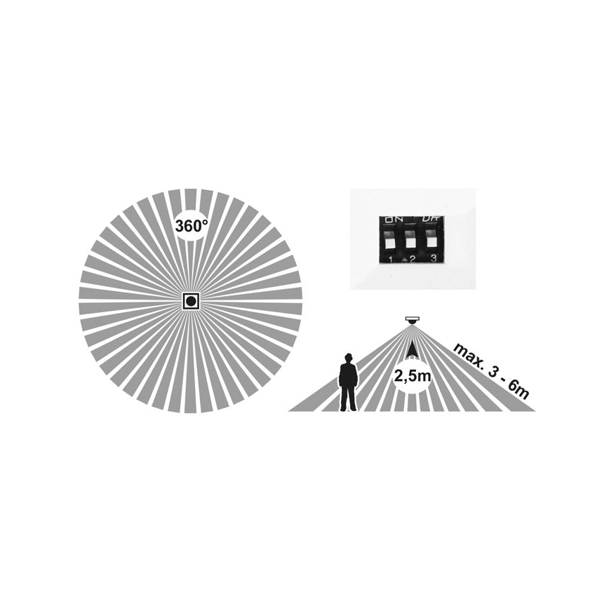 LED Dimmable χωνευτό φωτιστικό με αισθητήρα LEXA LED/6/12/18W/230V 3000/4000/6000K διάμετρος 22,5 cm λευκό