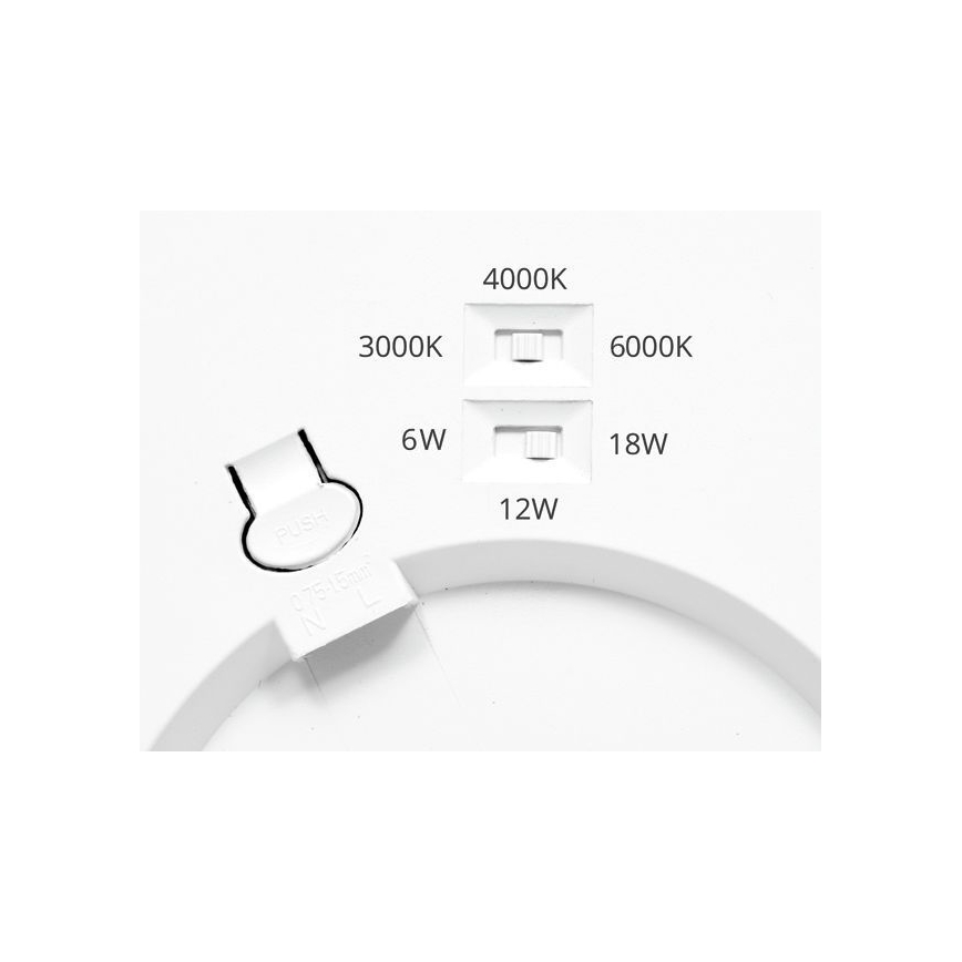 LED Dimmable χωνευτό φωτιστικό με αισθητήρα LEXA LED/6/12/18W/230V 3000/4000/6000K διάμετρος 22,5 cm λευκό