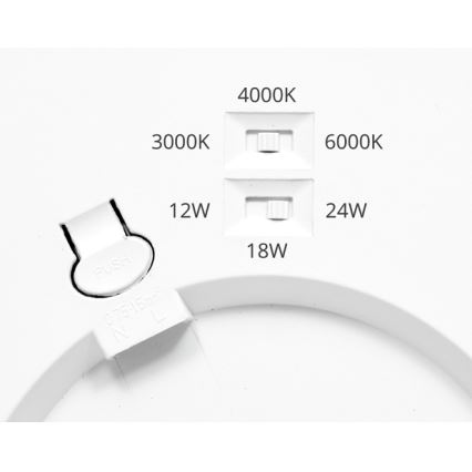 Πάνελ dimming LED LEXA LED/12/18/24W/230V 3000/4000/6000K διάμετρος 30 cm λευκό