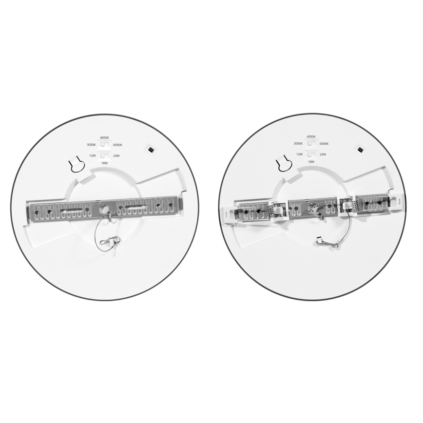 LED Dimmable χωνευτό φωτιστικό με αισθητήρα LEXA LED/12/18/24W/230V 3000/4000/6000K διάμετρος 30 cm μαύρο