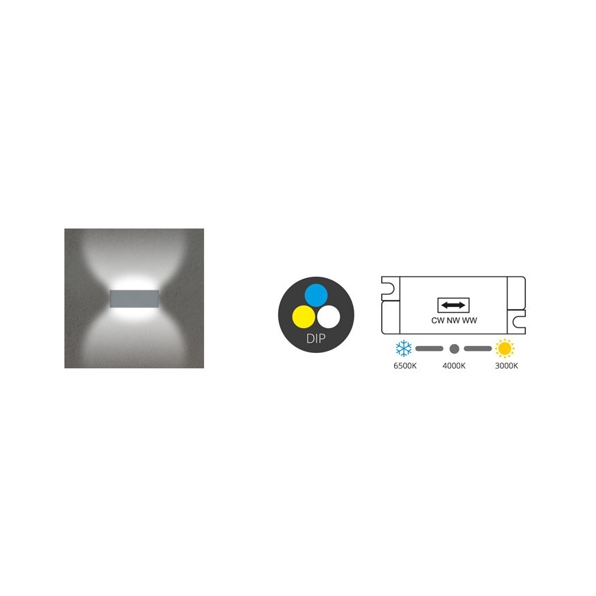 Επιτοίχιο φωτιστικό εξωτερικού χώρου LED BRICK 2xLED/6W/230V 3000/4000/6500K IP65 λευκό