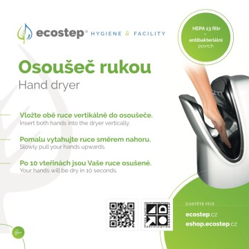 EcoStep 100001 - Πινακίδα πληροφοριών για στεγνωτήρα χεριών R1.1 CZ/ENG
