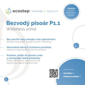 EcoStep 100002 - Πινακίδα ενημέρωσης για ουρητήρα χωρίς νερό P1.1 CZ/ENG