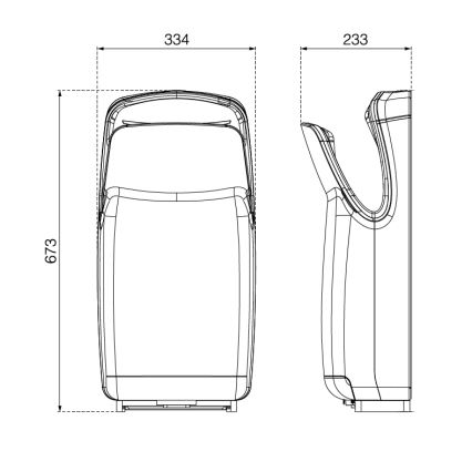 EcoStep 10007 - Στεγνωτήρας χεριών R1.1 750/1000W/230V μαύρος