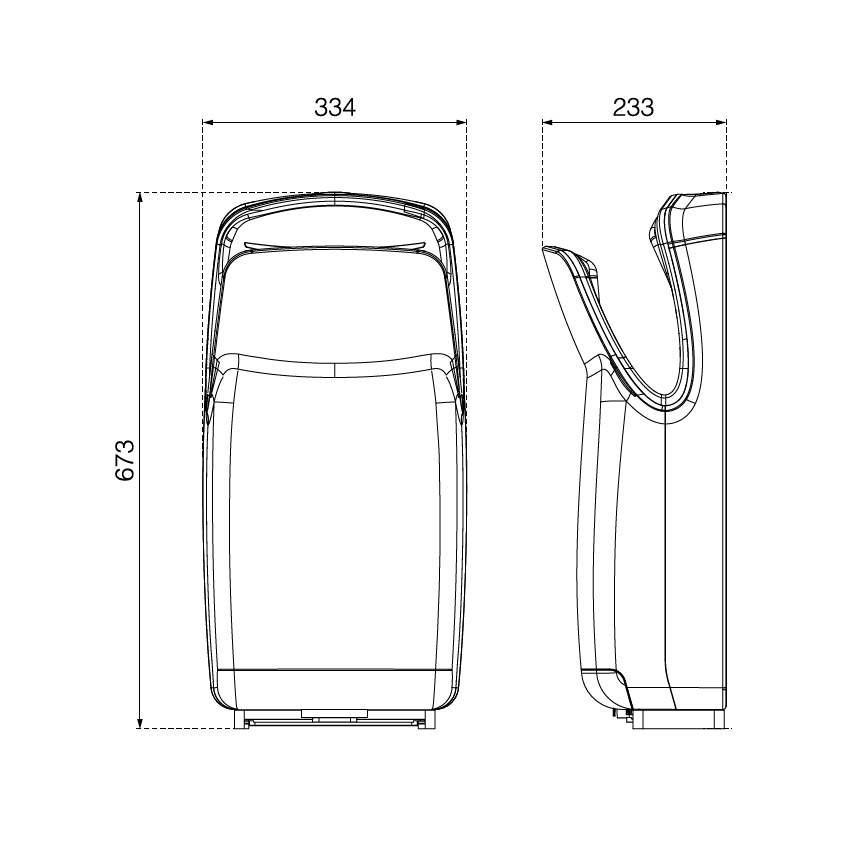 EcoStep 10007 - Στεγνωτήρας χεριών R1.1 750/1000W/230V μαύρος