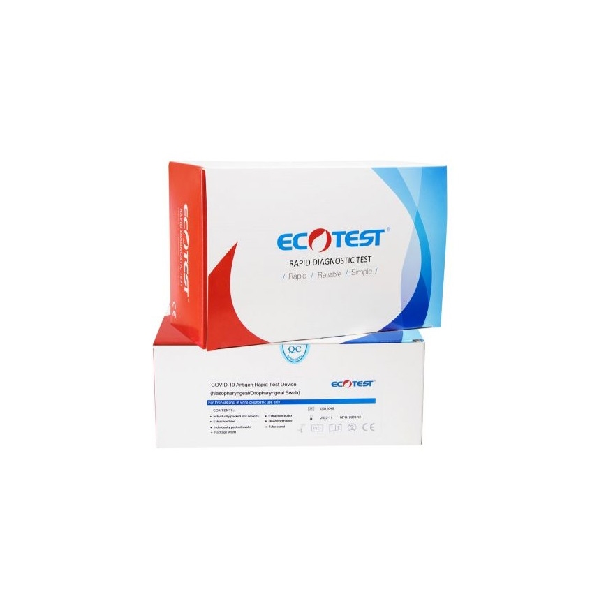 ECOTEST RAPID - Rapid test αντιγόνου COVID-19, συσκευασία 20 τμχ