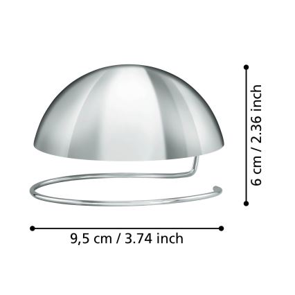 Eglo 11907 - Διακοσμητικό σφαιρικό κάλυμμα για λάμπα G95 γυαλιστερό χρώμιο