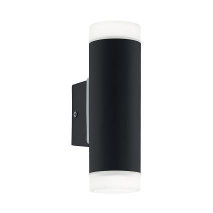 Eglo 13709 - LED Εξωτερικό επιτοίχιο φωτιστικό RIGA 2xGU10/4,6W/230V IP44 μαύρο