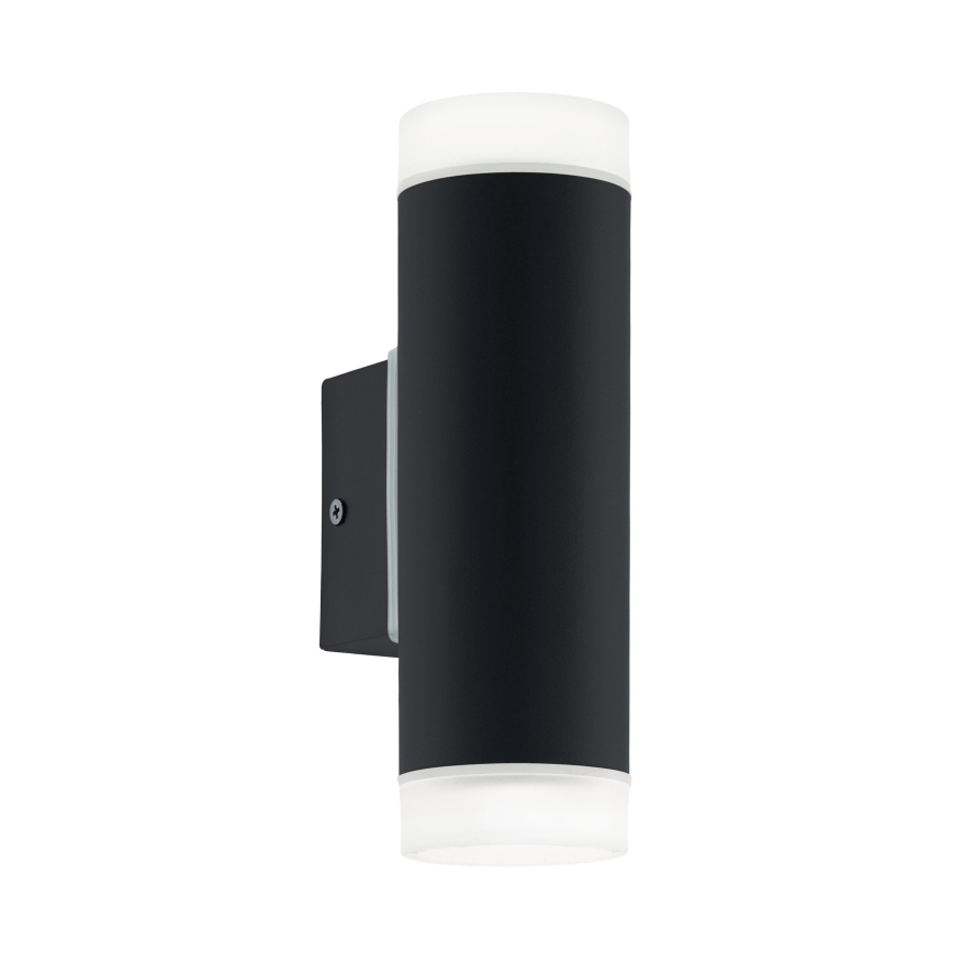 Eglo 13709 - LED Εξωτερικό επιτοίχιο φωτιστικό RIGA 2xGU10/4,6W/230V IP44 μαύρο