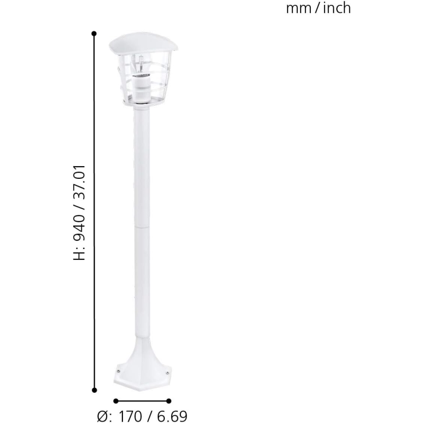 Eglo 18799 - Εξωτερικό φωτιστικό ALORIA 1xE27/60W/230V IP44 λευκό
