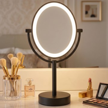 Eglo 201599 - Καθρέφτης μακιγιάζ με LED φωτισμό LED/4W/4xAA IP65 μαύρο