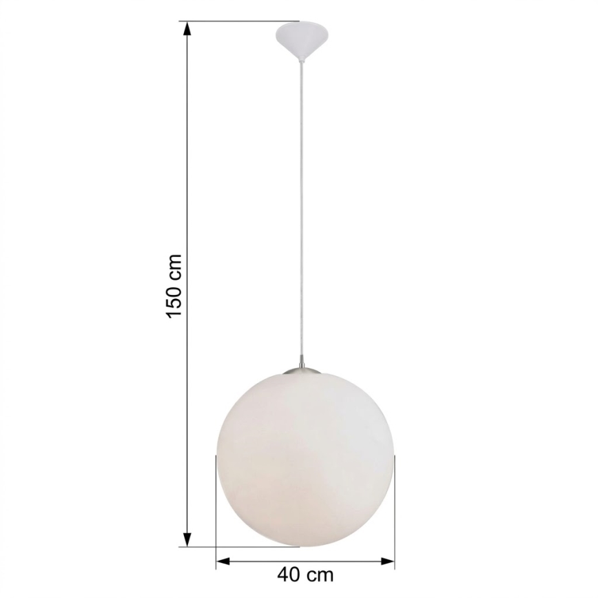 Eglo 22873 - Κρεμαστό φωτιστικό με καλώδιο RONDO 1xE27/60W/230V Ø 40 cm λευκό