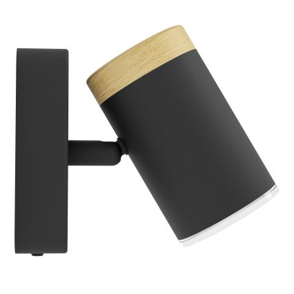 Eglo - Επιτοίχιο φωτιστικό σποτ μπάνιου 1xGU10/3W/230V IP44 μαύρο/μπεζ