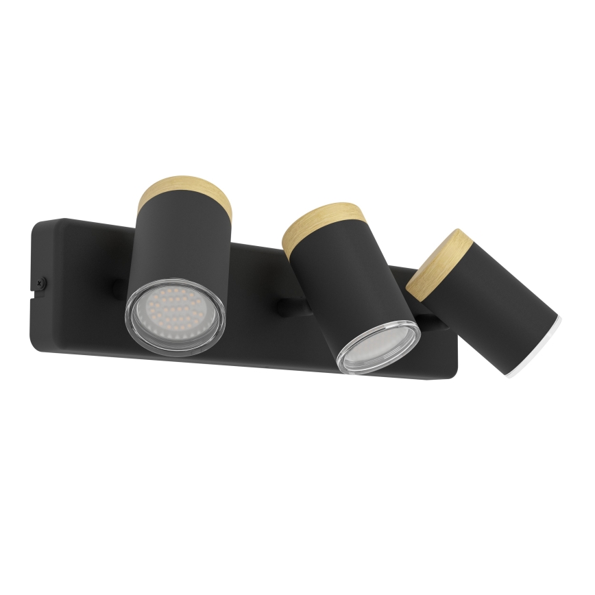 Eglo - Σποτ μπάνιου 3xGU10/3W/230V IP44 μαύρο/μπεζ