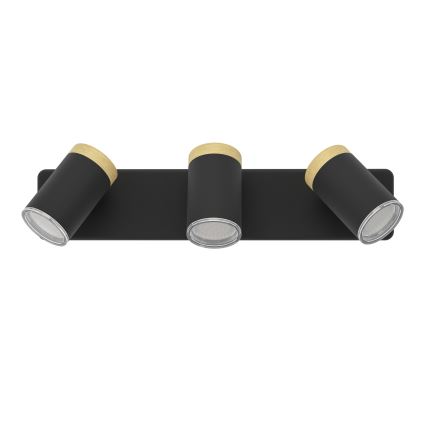 Eglo - Σποτ μπάνιου 3xGU10/3W/230V IP44 μαύρο/μπεζ