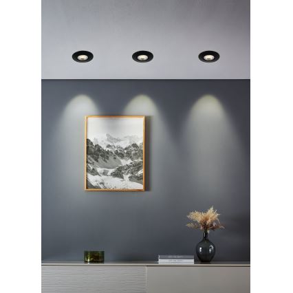 Eglo - Σετ 10 χωνευτά φωτιστικά LED, 4,9W/230V, 2700/4000/6500K, διάμ. 9 cm, μαύρο