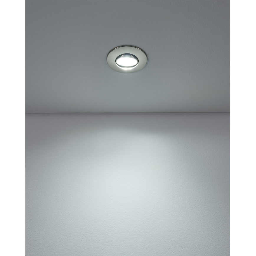 Eglo - Σετ 3x LED εντοιχισμένα φωτιστικά LED/4,9W/230V 2700/4000/6500K διάμ. 9 εκ. ματ χρώμιο