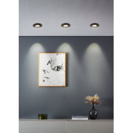 Eglo - Σετ 5xLED εντοιχισμένο φωτιστικό οροφής LED/4,9W/230V 2700/4000/6500K διάμ. 9 εκ. ματ χρώμιο