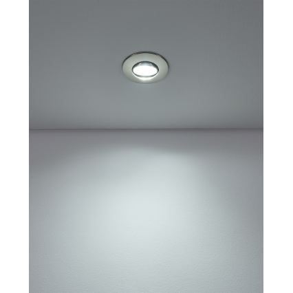 Eglo - Σετ 7 χωνευτών φωτιστικών LED, 4,9 W, 230 V, 2700/4000/6500 K, διάμ. 9 εκ., ματ χρώμιο