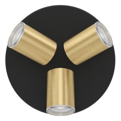 Eglo - Φωτιστικό σποτ μπάνιου 3xGU10/5W/230V IP44 μαύρο/χρυσό