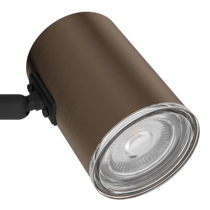 Eglo - Επιτοίχιο φωτιστικό σποτ για μπάνιο 1xGU10/5W/230V IP44 μαύρο/καφέ