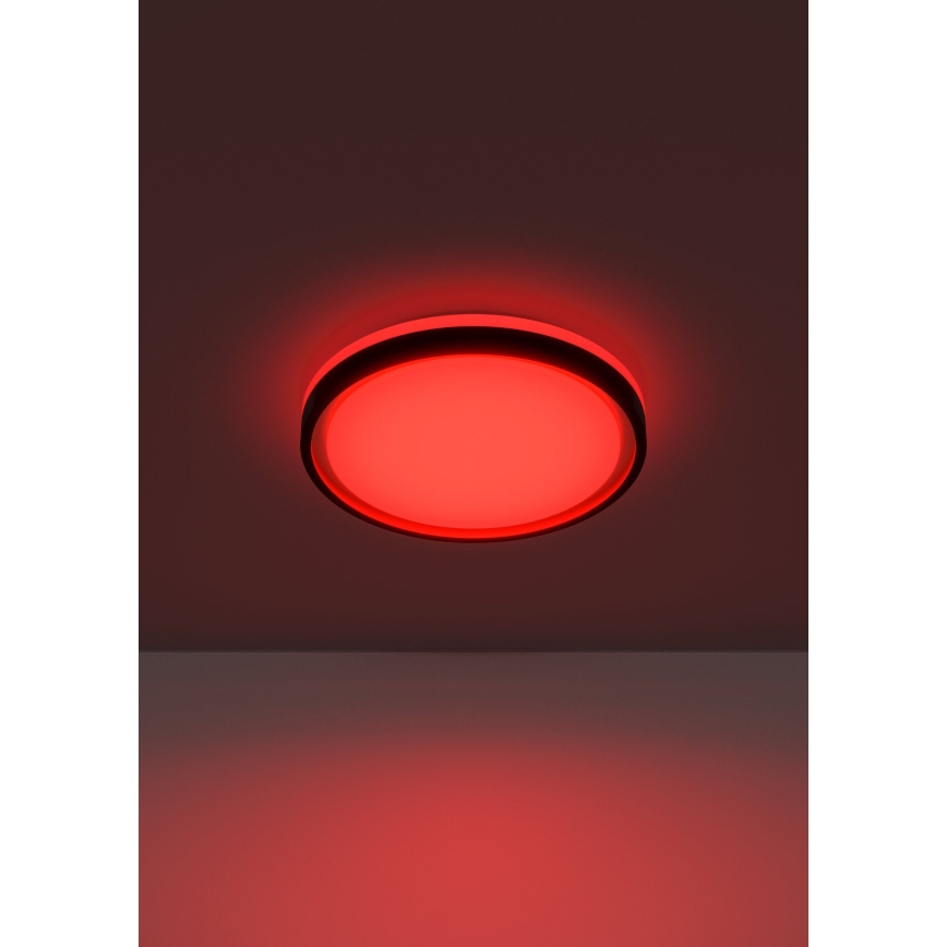 Eglo 300684 - LED RGBW Ρυθμιζόμενο φωτιστικό οροφής MALERAMARA-Z LED/14W/230V 2700-6500K Ø 35,7 cm μαύρο/χρυσό + τηλεχειριστήριο