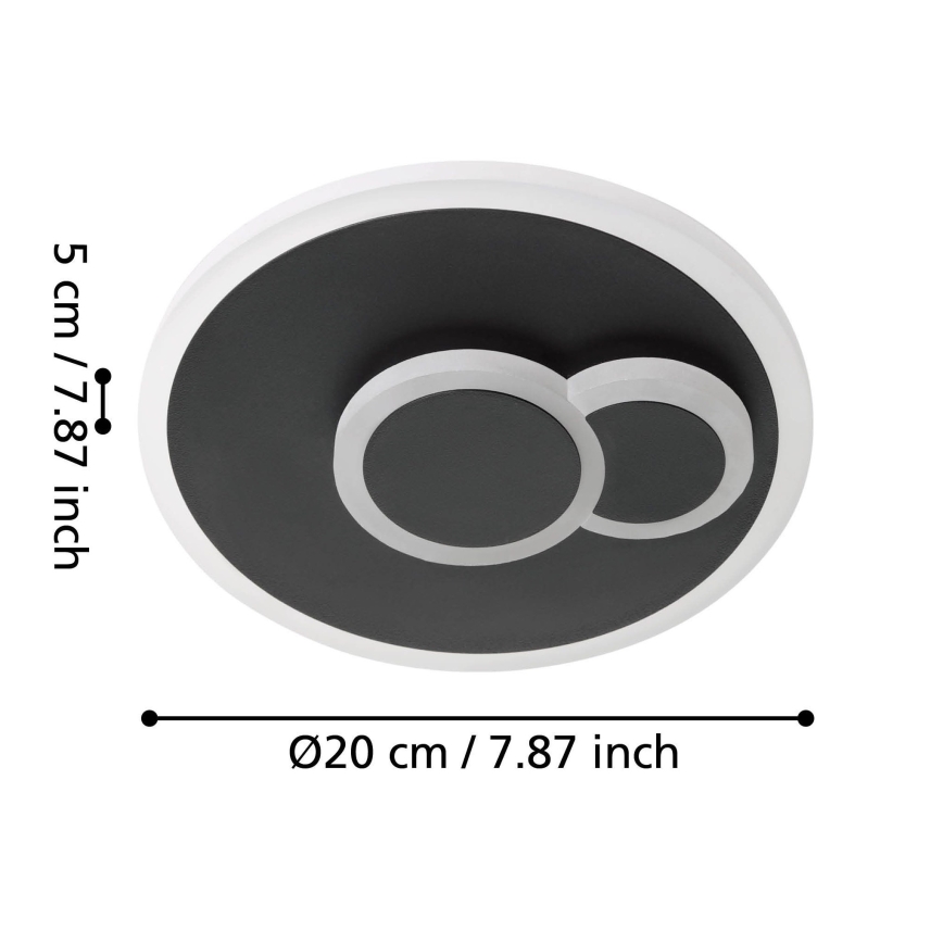 Eglo - LED Οροφής Φωτιστικό LED/7,8W/230V διάμ. 20 εκ. μαύρο