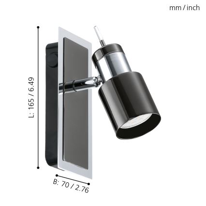 Eglo - LED σποτ φωτιστικό 1xGU10/5W/230V μαύρο