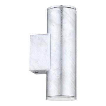 Eglo 30911 - LED εξωτερικό φωτιστικό τοίχου RIGA 2xGU10/2,8W/230V IP44 ασημί