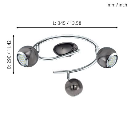 EGLO - Φως σποτ LED 3xGU10/3W LED