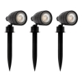 Eglo 31028 - Σετ 3x εξωτερικά φωτιστικά LED RGBW NEMA-C 1xGU10/5W/230V 2700-6500K IP44 μαύρο + τηλεχειριστήριο
