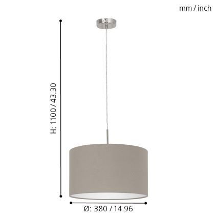 Eglo - Φωτιστικό οροφής με καλώδιο 1xE27/60W/230V