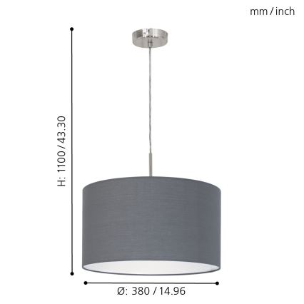 Eglo - Πολύφωτο σε σχοινί 1xE27/60W/230V