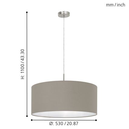 Eglo - Φωτιστικό οροφής με καλώδιο 1xE27/60W/230V
