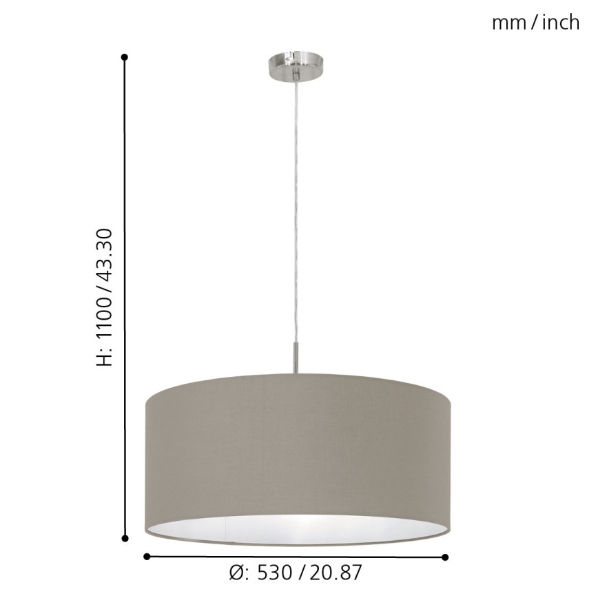 Eglo - Φωτιστικό οροφής με καλώδιο 1xE27/60W/230V