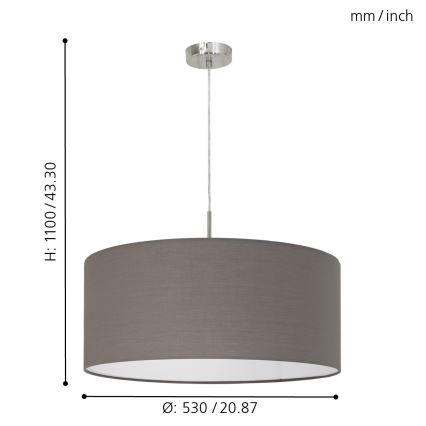 Eglo - Κρεμαστό φωτιστικό οροφής 1xE27/60W/230V