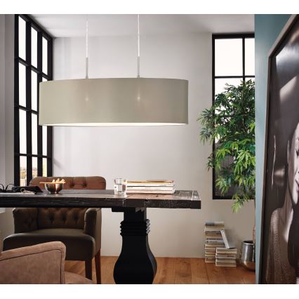 Eglo - Κρεμαστό φωτιστικό οροφής 2xE27/60W/230V taupe