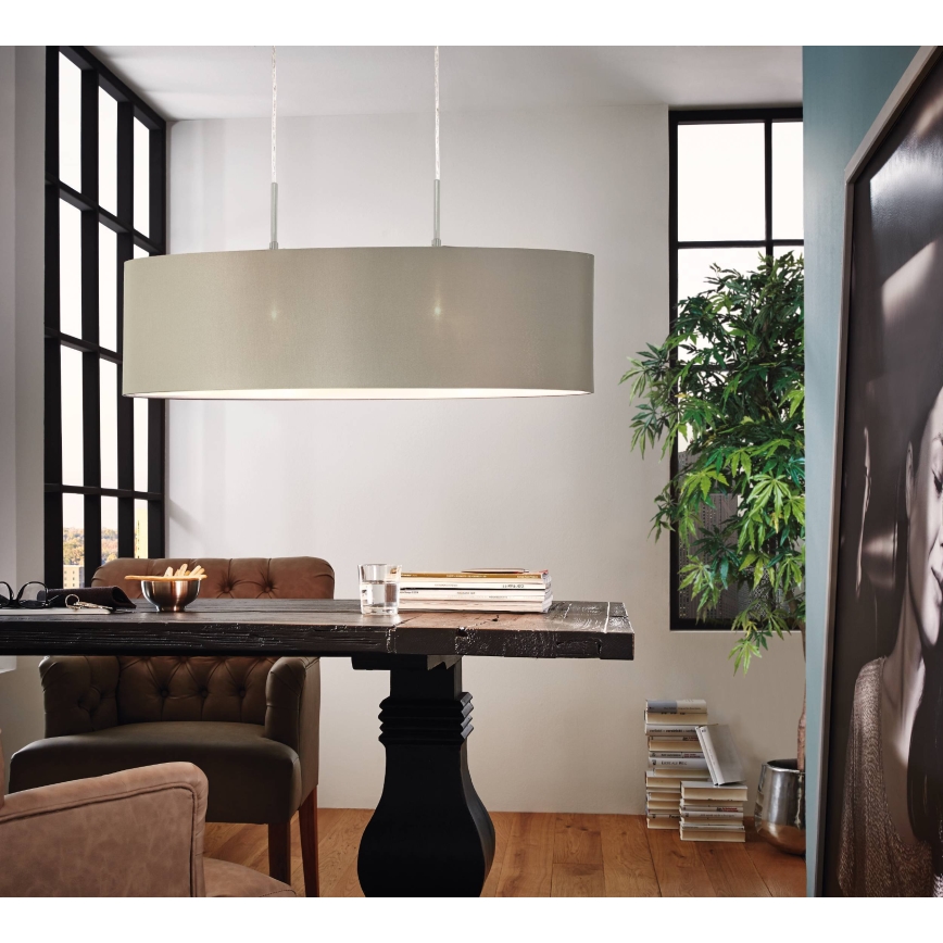 Eglo - Κρεμαστό φωτιστικό οροφής 2xE27/60W/230V taupe