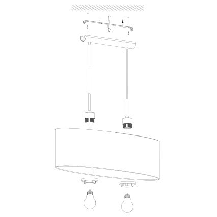 Eglo - Κρεμαστό φωτιστικό οροφής 2xE27/60W/230V taupe