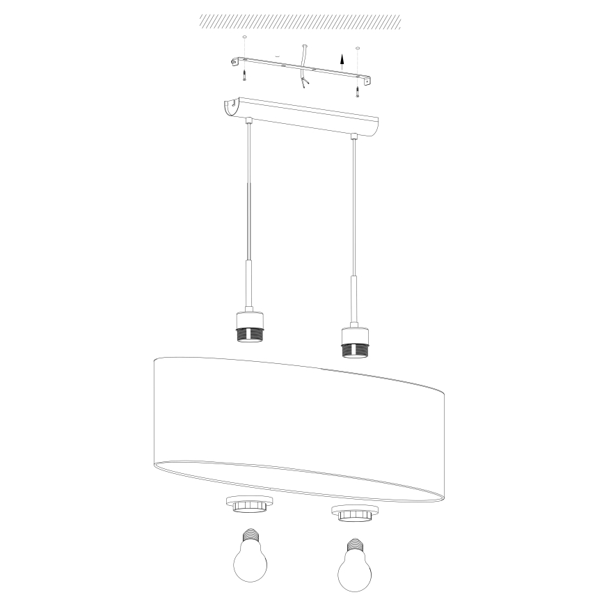 Eglo - Κρεμαστό φωτιστικό οροφής 2xE27/60W/230V taupe