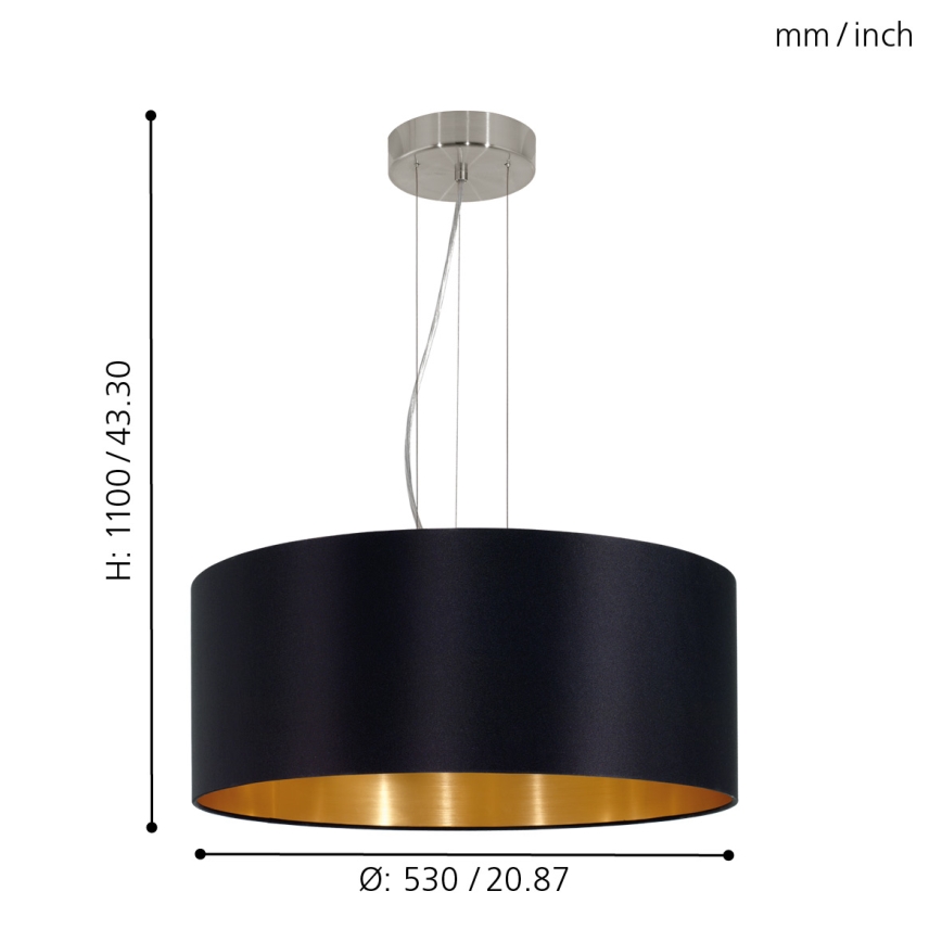 Eglo - Πολύφωτο σε σχοινί 3xE27/60W/230V